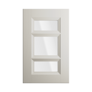 Kökslucka lackad med träådring, beige vitrin