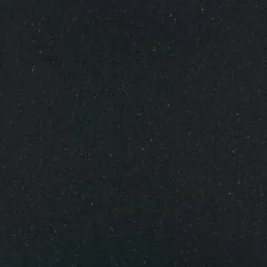 Produktbild på kompositsten Silestone Stellar Night från cosentino till köksbänkskiva. svart med små vita prickar, påminner om stjärnhimmel.